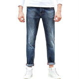 Pioneer Camp stretch solid jeans men brand-clothing straight denim pants male quality casual denim trousers dark blue ANZ710006