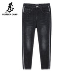 Pioneer camp new jeans men brand clothing grey striped distressed jeans pants straight trousers male quality jeans men ANZ803414