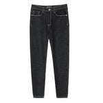 Pioneer Camp new black jeans men brand clothing solid straight denim pants male top quality stretch denim trousers ANZ803160