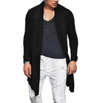 Fashion Mens Cardigan Waterfall Long Sleeve Cloak Trench Solid Color Cardigan Coat Slim Fit Autumn Spring Mens Clothes Hombre