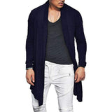 Fashion Mens Cardigan Waterfall Long Sleeve Cloak Trench Solid Color Cardigan Coat Slim Fit Autumn Spring Mens Clothes Hombre