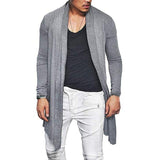 Fashion Mens Cardigan Waterfall Long Sleeve Cloak Trench Solid Color Cardigan Coat Slim Fit Autumn Spring Mens Clothes Hombre