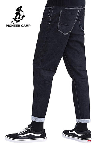 Pioneer camp new jeans for men brand clothing casual solid trousers quality zipper jeans pants male straight pants ANZ803155