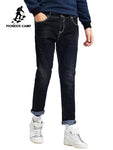 Pioneer Camp New autumn slim fit jeans men brand-clothing black solid denim pants male top quality stretch trousers ANZ710007