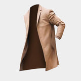 Fashion Winter Men's Trench Long Jackets Coats Overcoat Classic Jackets Solid Slim Fit Outwear Hombre Men Clothes Khaki Hombre