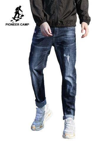 Pioneer Camp 2019 New Men's Elastic Cotton Stretch Jeans Pants Embroidery Dog Denim Trousers Men's Brand Fashion Wear ANZ903105