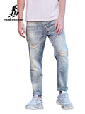 Pioneer Camp 2019 Autumn New Retro Hole Jeans Men Ankle-Length Pants Cotton Denim Trouser Male Plus Size High Quality ANZ903103